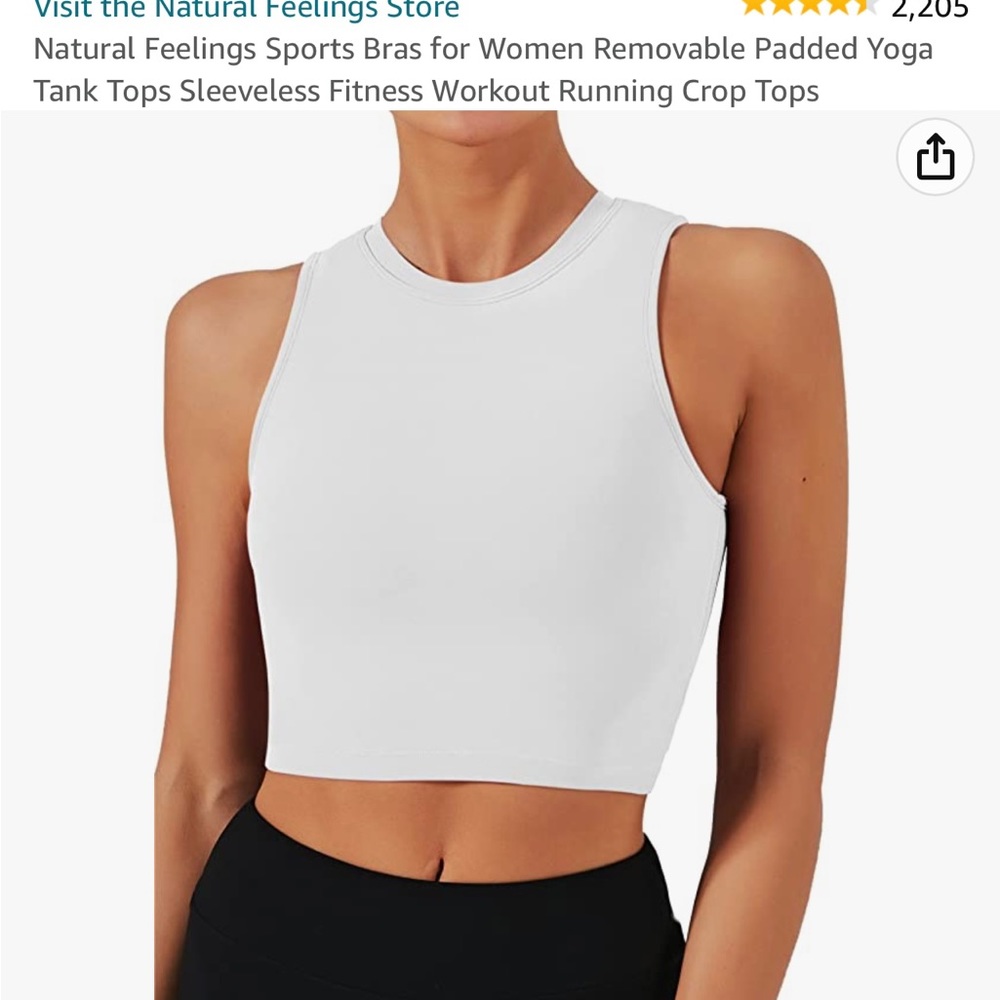 White sports bra crop top